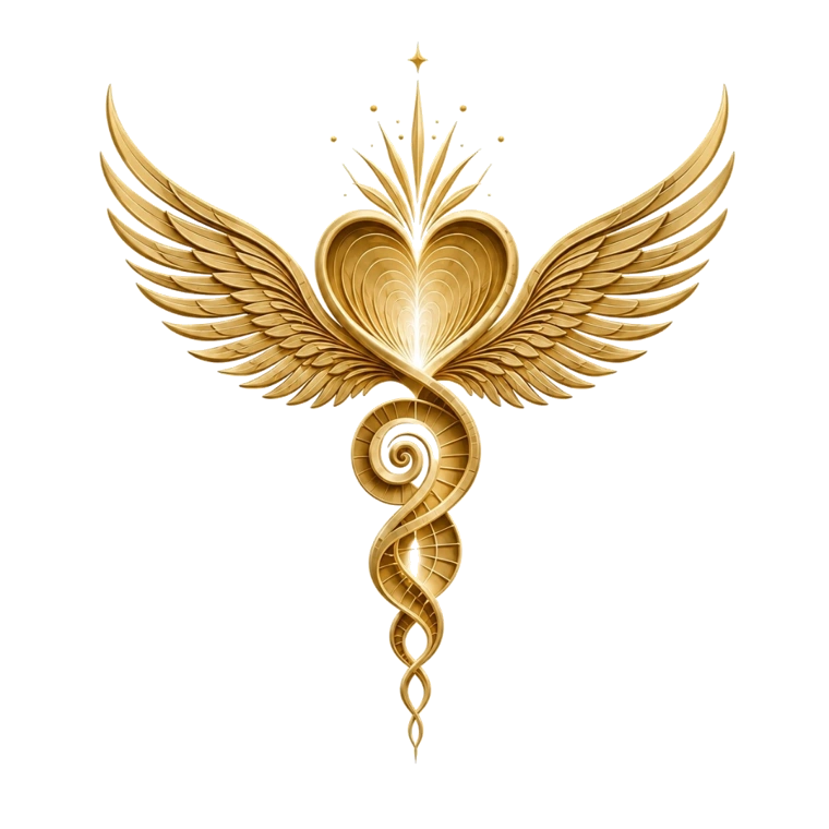 The Ark of Medicine golden winged-heart emblem